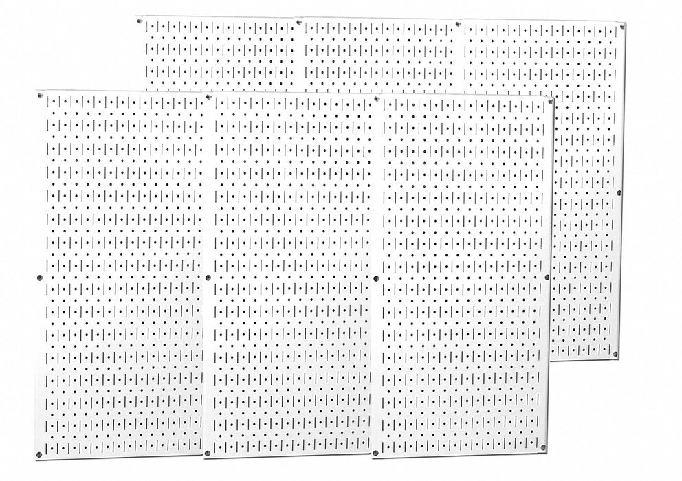 Wall Control 35-P-3296WH Pegboard Panel 6-Panel Kit Steel White 32 x 96 in
