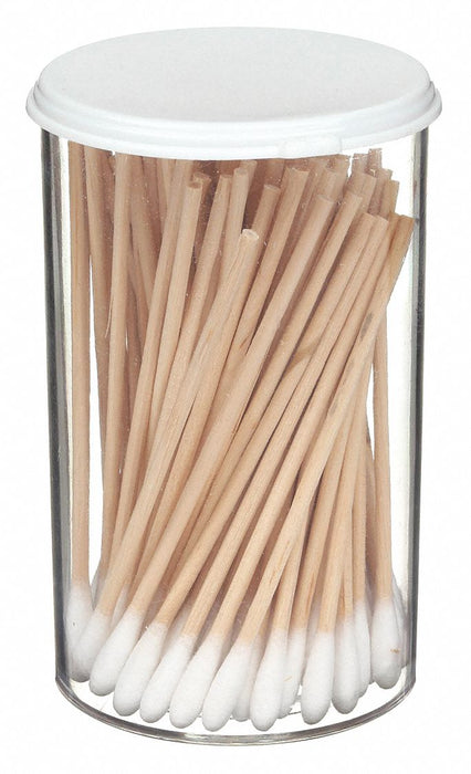 First Aid Only 25-410 Cotton Tip Swab, Non-Sterile, Cotton, 3 in Lg, Wood, Single, 100 PK