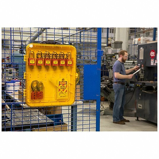 Brady 153683 Lockout Station 57 Components Included, Lockout Station, Keyed Different Padlocks - KVM Tools Inc.KV799YV5