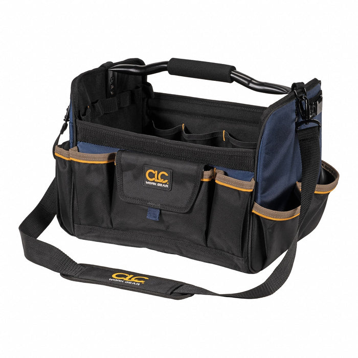 Clc 1578 Tool Tote, 14 in W x 11 in D x 11 in H, Black, Polyester, 21 Pockets, 21 Inside Pockets