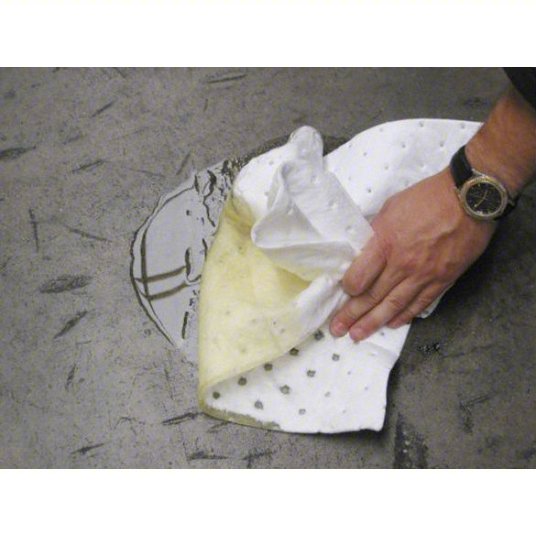 Brady ENV100 Sorbent Pad 42 oz Volume Absorbed Per Pad, Polypropylene, White, Bale, 100 PK