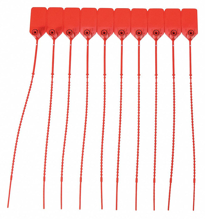 Brady 95150 Pull-Tight Seal, Red Plastic, 9 in Strap, 100 PK