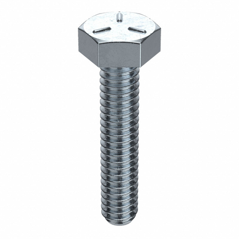 Approved Vendor U01210.025.0100 Hex Tap Bolt, Steel Grade 5, Zinc Plated, 1/4"-20, Coarse, 1 in lg, Fully Threaded, 100 PK