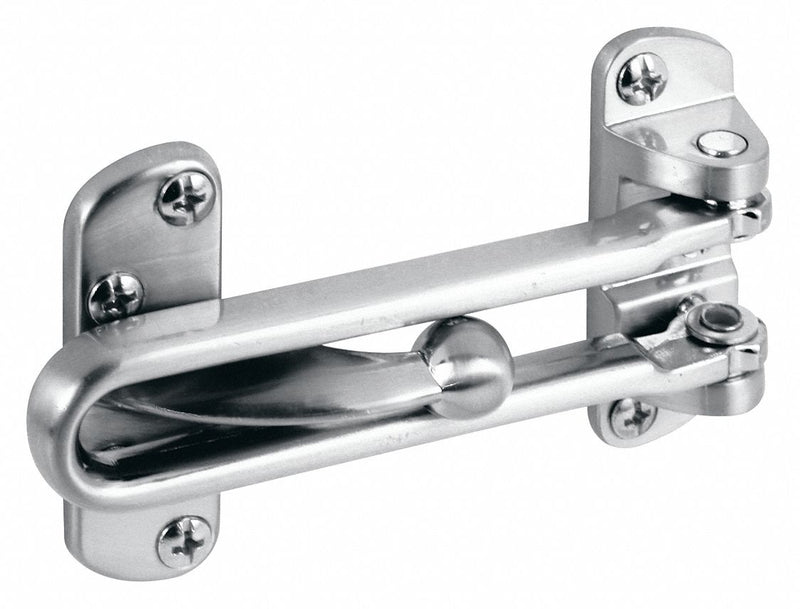 Prime-Line MP10308 Hotel Door Latch (Door Bolt), 2-1/2 in H x 3-7/8 in L, Zinc, with Fasteners & Shims