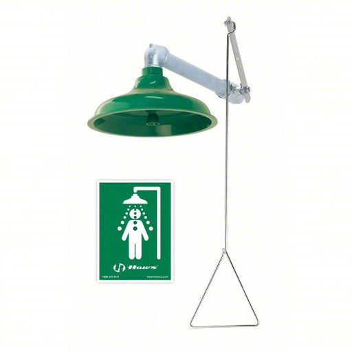Haws 8122 Plumbed Shower Wall Mnt, Plastic Sprayhead, Galvanized Steel Pipe, Green, 1 in NPT Female - KVM Tools Inc.KV16D376