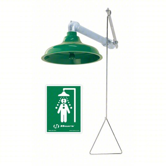 Haws 8122 Plumbed Shower Wall Mnt, Plastic Sprayhead, Galvanized Steel Pipe, Green, 1 in NPT Female - KVM Tools Inc.KV16D376