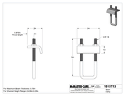 McMaster 1815T13 Beam Clamp, for 2-7/16" to 3-1/4" High Strut Channel, Zinc-Plated Steel