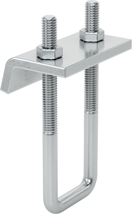 McMaster 2936T81 Galvanized Steel U-Bolt, with Mounting Plate, 5/16"-18 Thread Size, 2-1/2" ID