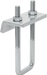McMaster 2936T81 Galvanized Steel U-Bolt, with Mounting Plate, 5/16"-18 Thread Size, 2-1/2" ID