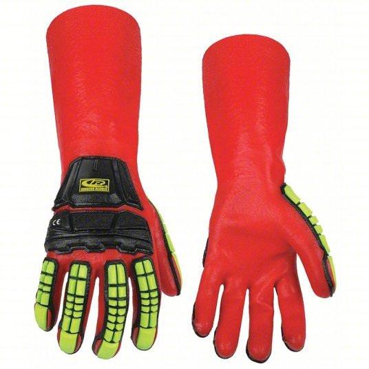 Ansell 074 - 12 R - Chem Chemical, Impact Glove,Short Cuff,35cm,XL/2X ANSI/ISEA Cut Level A3, 14 in Glove Lg, 1 PR - KVM Tools Inc.KV181J33