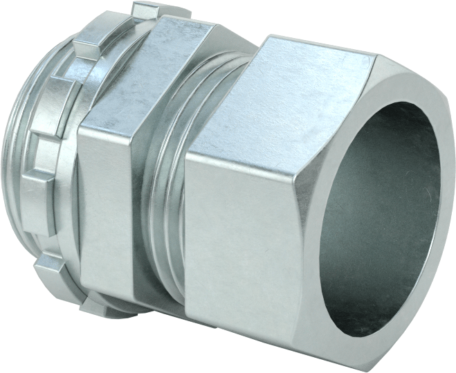 McMaster 1841T12 Thin-Wall Steel Conduit Zinc Compression Adapter, 3/4 Size with O-Ring and Locknut