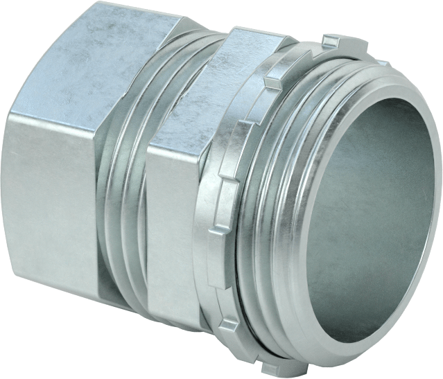 McMaster 1841T23 Thin-Wall Steel Conduit Zinc Compression Adapter, 1 Size with Grommet and O-Ring