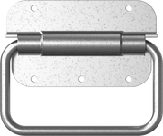 McMaster 1856A71 Folding Round Pull Handle with Mount Plate, Spring-Loaded, Dull 300 Stainless Steel, 4-1/2" Wide Handle