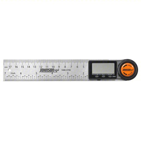 Johnson 1888 - 0700 Digital Angle Finder 0°to 360°, Included, 7 in x 1 3/8 in, LCD, Batteries Included - KVM Tools Inc.KV21XK31