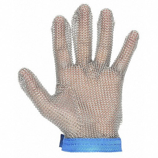 KVM Tools KV18C893 Chainmail Cut - Resistant Glove,L/9, Wrist, Nylon, Stainless Steel, Blue - KVM Tools Inc.KV18C893