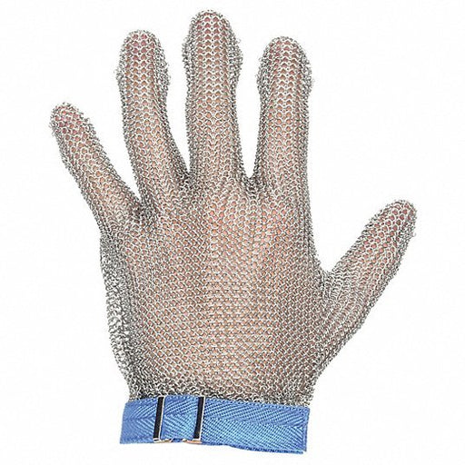 KVM Tools KV18C893 Chainmail Cut - Resistant Glove,L/9, Wrist, Nylon, Stainless Steel, Blue - KVM Tools Inc.KV18C893