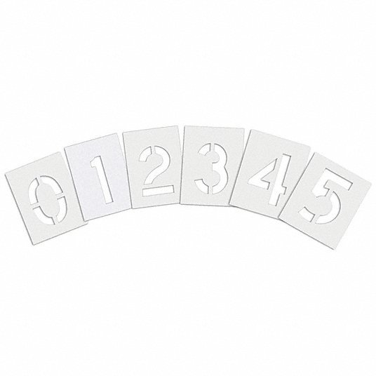 RAE STL - 116 - 8030 Pavement Stencil 0 to 9/Blanks, 3 in Character Ht, 2 in Character Wd, Polyethylene - KVM Tools Inc.KV18E689