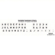 RAE STL - 108 - 8108 Pavement Stencil 0 to 9/A to Z/Punctuation, 10 in Character Ht, 6 in Character Wd, Polyethylene - KVM Tools Inc.KV18E719