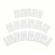RAE STL - 108 - 8108 Pavement Stencil 0 to 9/A to Z/Punctuation, 10 in Character Ht, 6 in Character Wd, Polyethylene - KVM Tools Inc.KV18E719