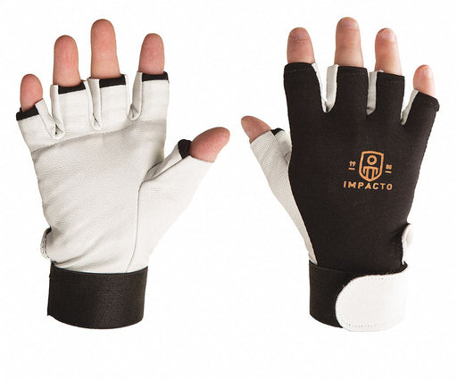 Impacto BG401-XXL Pearl Leather Mechanics Gloves Fingerless