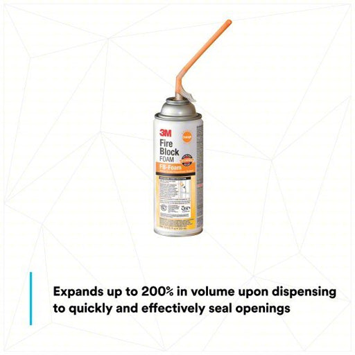 3M FB-FOAM-ORANGE Fire Block Sealant Caulk, Orange, Non-Slump, 12 oz Aerosol Can Container Size & Type - KVM Tools Inc.KV18M458