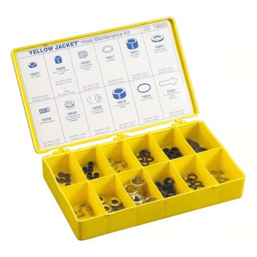 Yellow Jacket 19003 Hose Maintenance Kit 11 in Lg, Input 1/4 in Male Flare Right - Hand, A2L Compatible - KVM Tools Inc.KV809JP1
