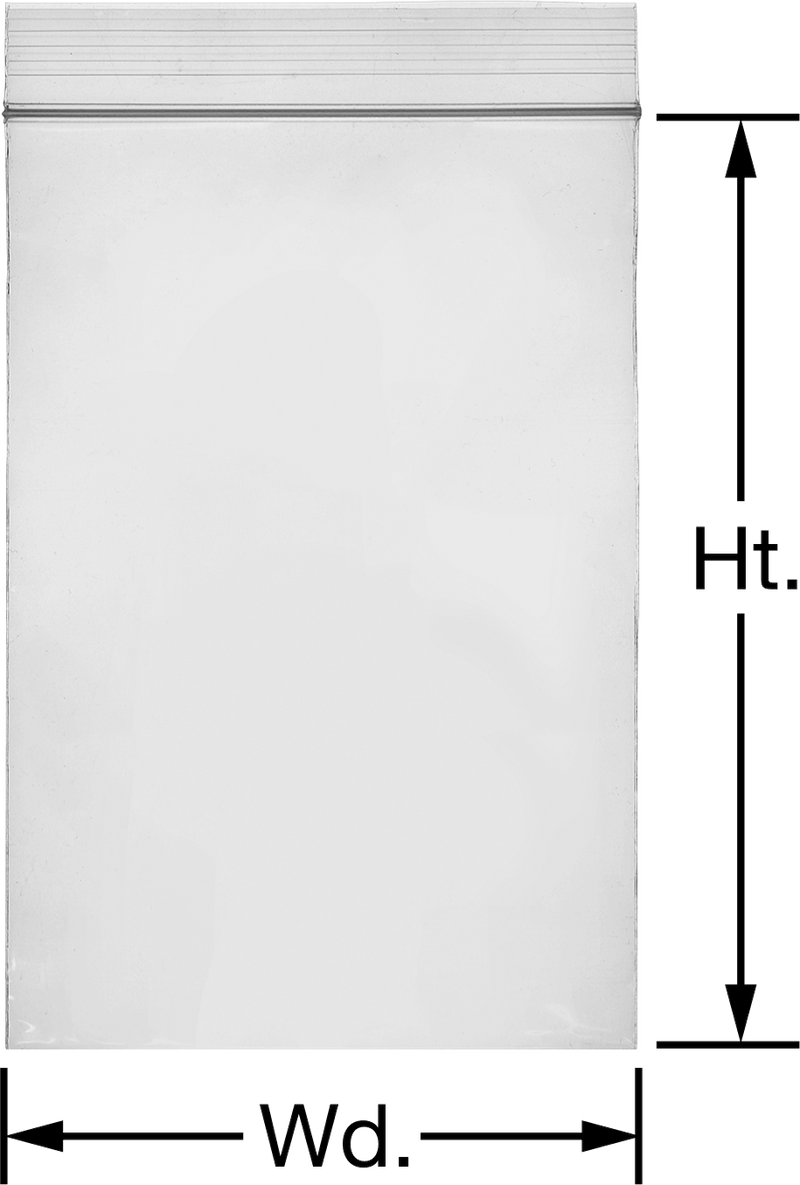 McMaster 1959T64 Resealable Bags, Pack of 50, 12" Wide, 12" High, 2 Mil Thick