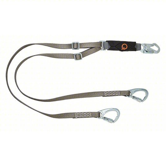 MSA 10193941 Shock - Absorbing Lanyard: Shock Pack, Steel Tie - Back, Steel Snap Hook, 310 lb Capacity, 2 Legs - KVM Tools Inc.KV197EJ1