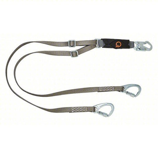 MSA 10193941 Shock - Absorbing Lanyard: Shock Pack, Steel Tie - Back, Steel Snap Hook, 310 lb Capacity, 2 Legs - KVM Tools Inc.KV197EJ1