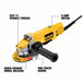 DeWalt DWE4120 Angle Grinder 9 A, 12,000 RPM Max. Speed, Paddle, Adj Guard/Lock - Off Switch, 120V AC - KVM Tools Inc.KV19TF49