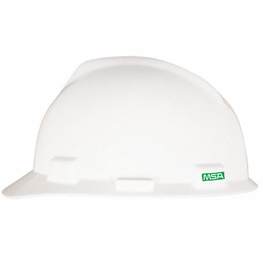 MSA 10150199 Front Brim Hard Hat, Type 1, Class E, Ratchet (4-Point), White
