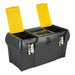 Stanley 019151M Tool Box 19 3/16 in W 10 3/16 in D 9 13/16 in H, Plastic, Black, Hinged Lid, Padlock - KVM Tools Inc.KV19YU44
