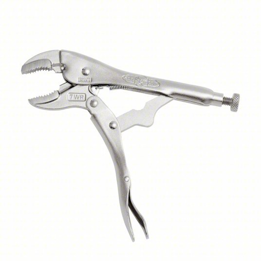 Irwin 7WR Locking Plier Curved, Lever, 1 1/2 in Max Jaw Opening, 7 in Overall Lg, 1 1/4 in Jaw Lg, Plain Grip - KVM Tools Inc.KV1A420