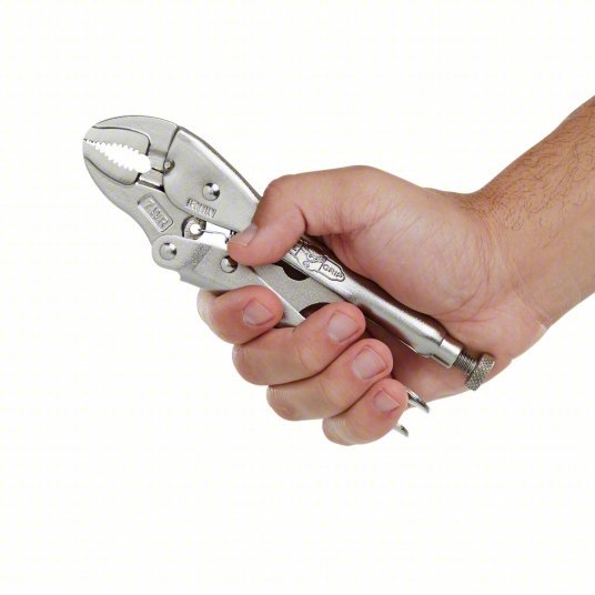 Irwin 7WR Locking Plier Curved, Lever, 1 1/2 in Max Jaw Opening, 7 in Overall Lg, 1 1/4 in Jaw Lg, Plain Grip - KVM Tools Inc.KV1A420