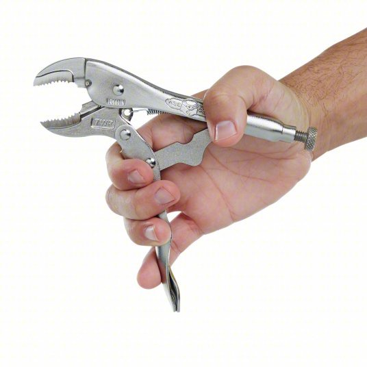 Irwin 7WR Locking Plier Curved, Lever, 1 1/2 in Max Jaw Opening, 7 in Overall Lg, 1 1/4 in Jaw Lg, Plain Grip - KVM Tools Inc.KV1A420