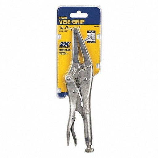 Irwin 9LN Locking Plier Long Nose, Lever, 2 3/4 in Max Jaw Opening, 9 in Overall Lg, 2 1/8 in Jaw Lg - KVM Tools Inc.KV1A423