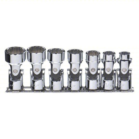Proto J52102 Socket Set 3/8 in Drive Size, 7 Pieces, 3/8 in to 3/4 in Socket Size Range, (7) 12 - Point - KVM Tools Inc.KV1AC81