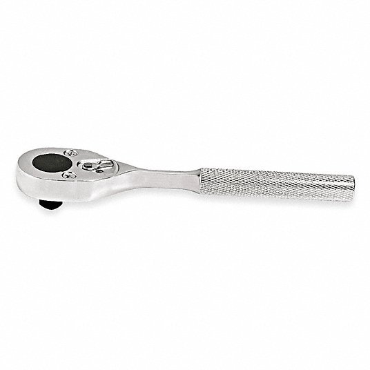 Proto J5249 Hand Ratchet Pear, Reversible, 7 in Overall Lg, Chrome, 15° Min Arc Swing, 3/8 in Drive Size - KVM Tools Inc.KV426G37