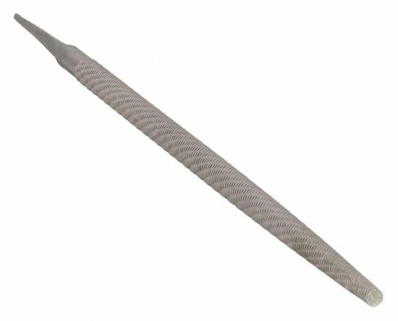 Nicholson 12134 Machinists File, Round, Single-Cut, Safe Edge Cut, Bastard Cut, 12 in Lg without Tang, Natural
