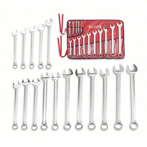 Proto J1200 - 90ASD Combination Wrench Set Alloy Steel, Satin, 31 Tools, 5/16 in to 2 1/2 in Range of Head Sizes - KVM Tools Inc.KV449N96