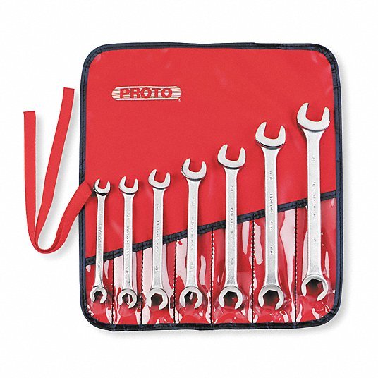 Proto J3700A Flare Nut Wrench Set Alloy Steel, Satin, 7 Tools, 3/8 in to 3/4 in Range of Head Sizes - KVM Tools Inc.KV1AKT8