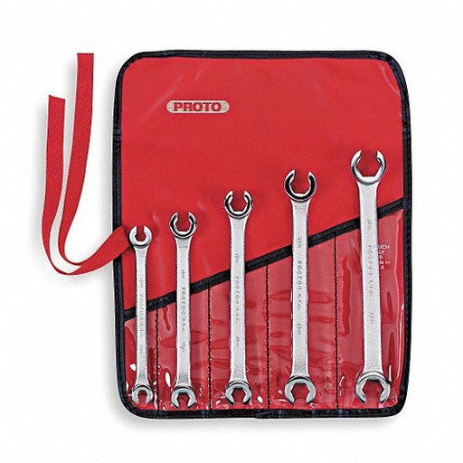 Proto J3700M Flare Nut Wrench Set Alloy Steel, Satin, 5 Tools, 7mm to 17 mm Range of Head Sizes - KVM Tools Inc.KV1AKT9