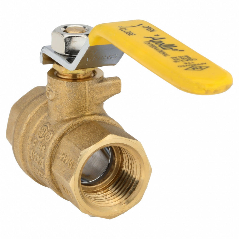 Apollo 94A10301 Manual Two-Way Ball Valve, 1/2 in, Brass, Straight, FNPT x FNPT, 600 psi Max. Pressure (CWP)