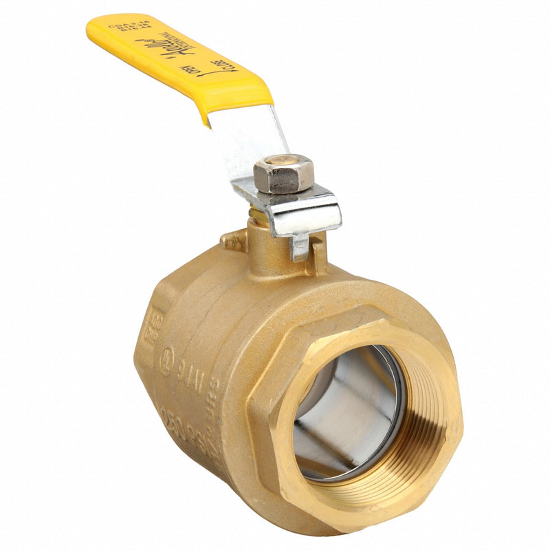 Apollo 94A10901 Manual Two-Way Ball Valve, 2 1/2 in, Brass, Straight, FNPT x FNPT, Full Port Ball Port, Lever