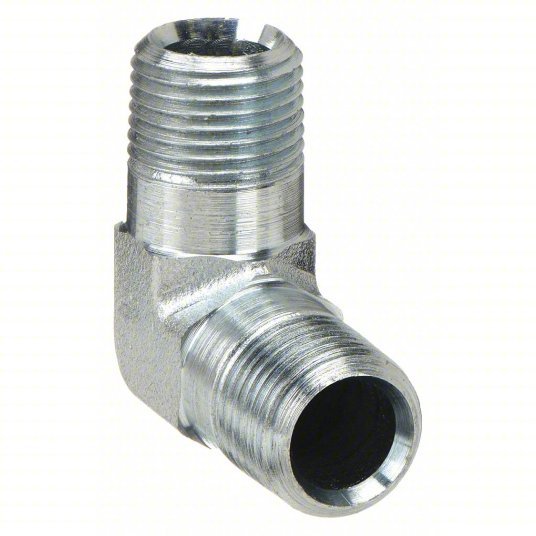 Parker 4 - 4 ME - S 90° Elbow Carbon Steel, 1/4 in x 1/4 in Fitting Pipe Size, Male NPT x Male NPT, 2 3/16 in Lg - KVM Tools Inc.KV1DGG7