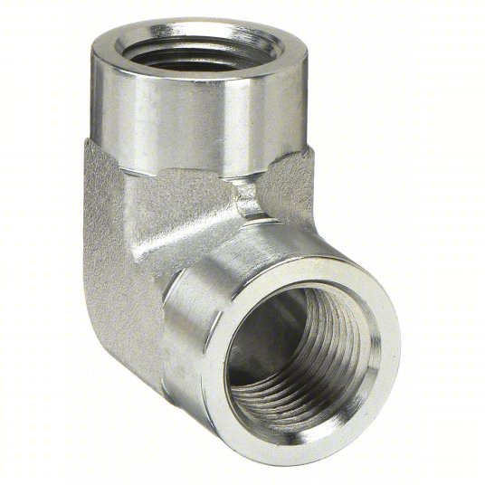 Parker 4 - 4 FE - S 90° Elbow Carbon Steel, 1/4 in x 1/4 in Fitting Pipe Size, Female NPT x Female NPT, 1 3/4 in Lg - KVM Tools Inc.KV1DGH7