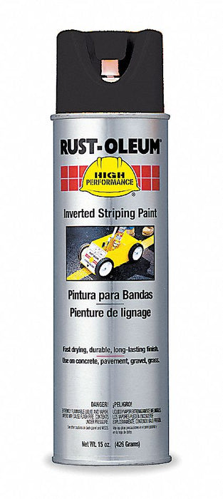 Rust-Oleum 2378838 Inverted Striping Paint, Inverted Paint Dispensing, Black, 20 oz