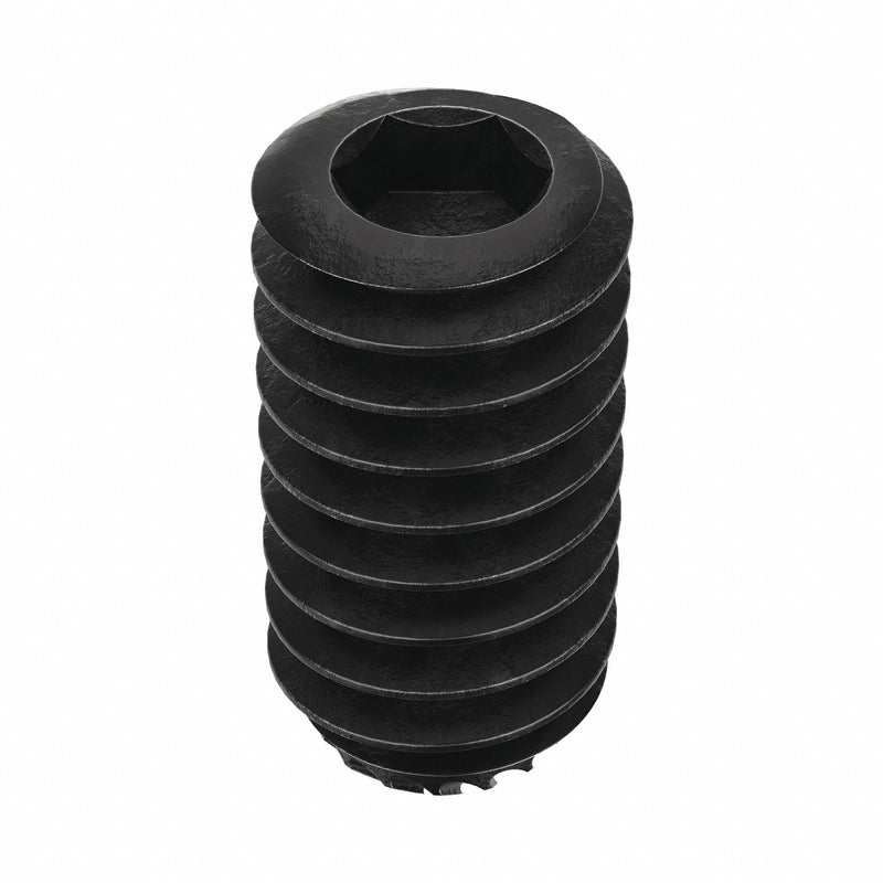 Approved Vendor U07890.025.0050 Socket Set Screw, 1/4"-20,  1/2 in Overall Lg, Knurled Cup pt, Alloy Steel, Black Oxide, 100 PK