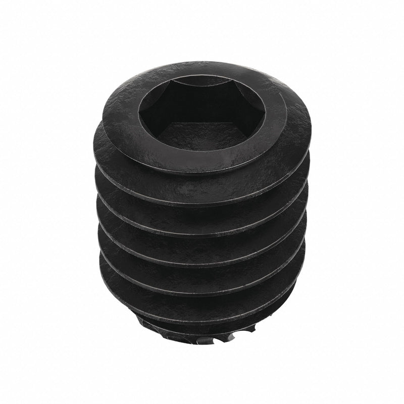 Approved Vendor U07890.031.0037 Socket Set Screw, 5/16"-18,  3/8 in Overall Lg, Knurled Cup pt, Alloy Steel, Black Oxide, 100 PK