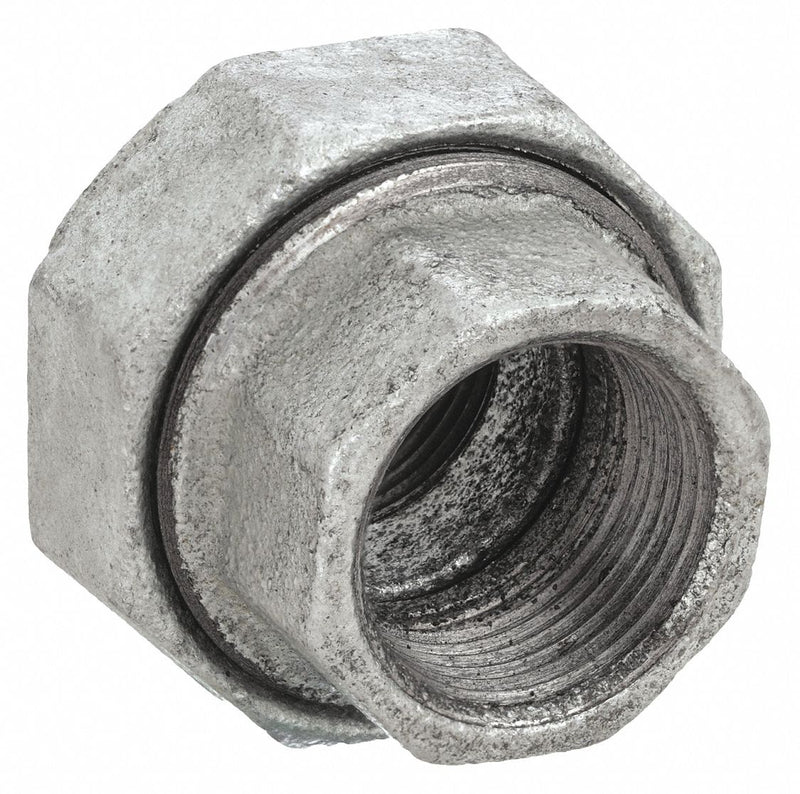 Approved Vendor 5P957 Metal Pipe Straight, Union, 3/8 in x 3/8 in, Malleable Iron